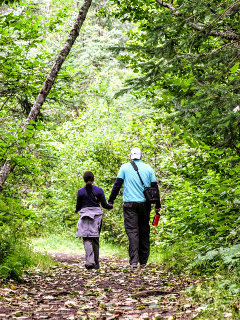 A walk in the woods with your loved ones is good therapy!