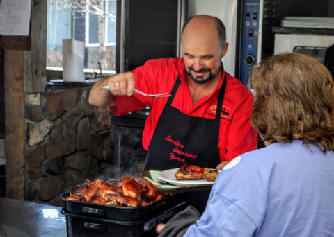 A delicious BBQ chicken lunch is included. Vegetarian option available also
