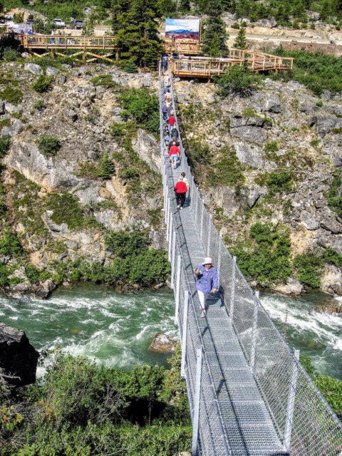Crossing the Tutshi River canyon