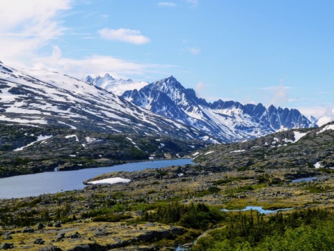 Summit Lake with Sawtooth peak backdrop