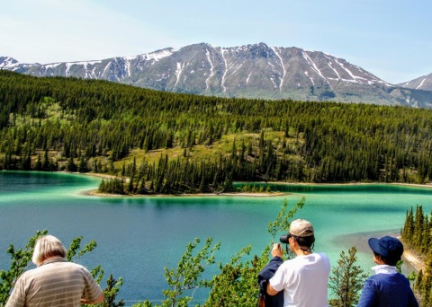 Taking in the view at Emerald Lake