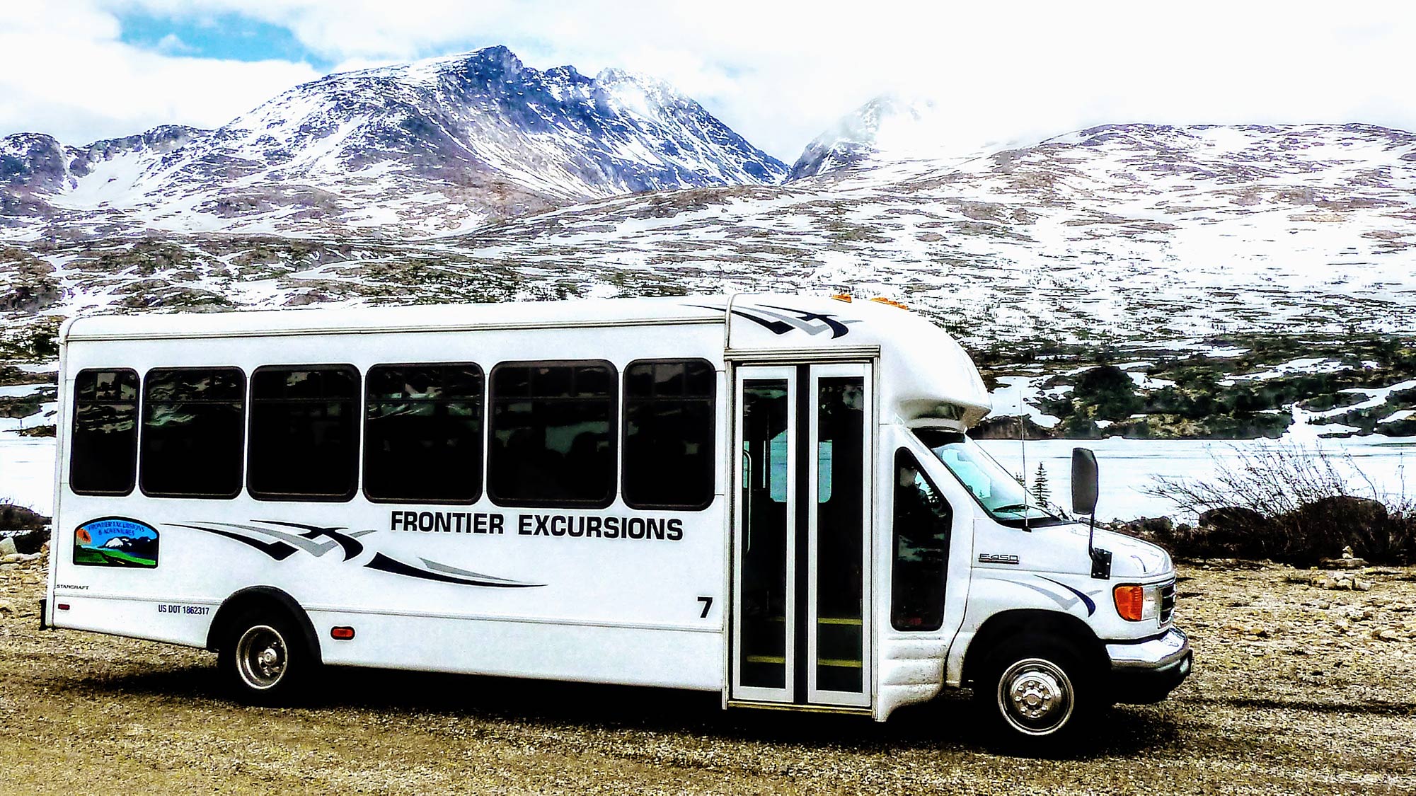 Frontier bus at White Pass Summit