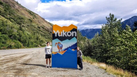 Yukon sign at the Yukon border-new since 2023